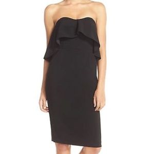 Chelsea28 Ruffled Strapless Sheath Dress - Black Size 2